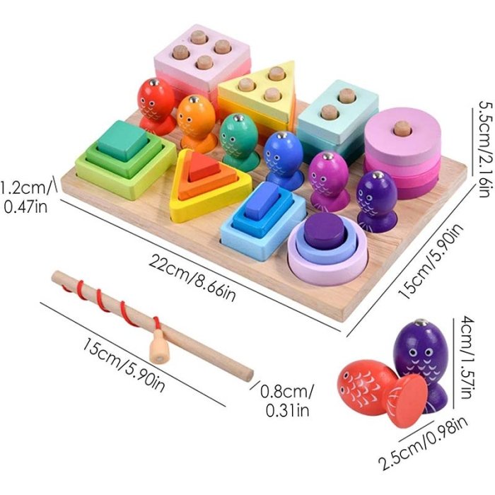 اسباب بازی چوبی مونته سوری و ماهیگیری آهنربایی 3 در 1 مدل 5567484