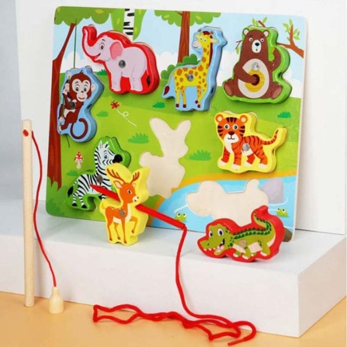 پازل چوبی جاگذاری مگنتی مدل حیوانات وحشی کد 5567583