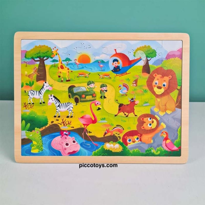 پازل چوبی 48 تکه مدل حیوانات جنگل کد P/MY8004/E