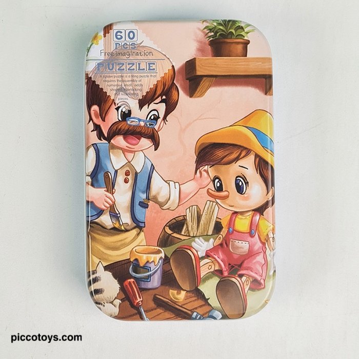 پازل قوطی فلزی 60 تکه طرح پینوکیو کد 5576148
