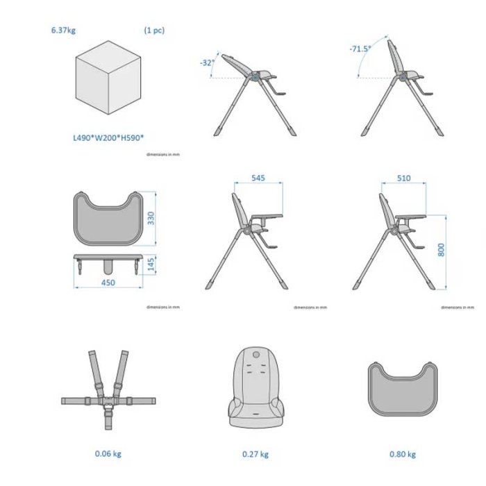 صندلی غذا مکسی کوزی مدل Maxi cosi AVA High Chair رنگ زغالی کد 2040043110