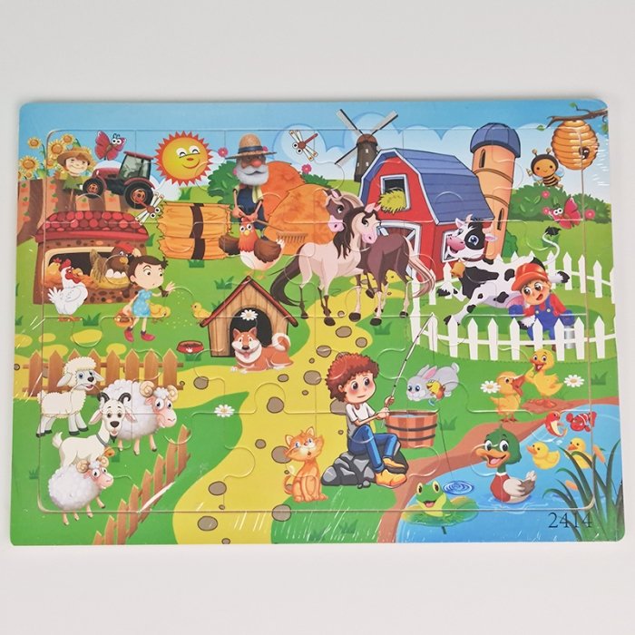 پازل چوبی کودک طرح حیوانات مزرعه کد 2414