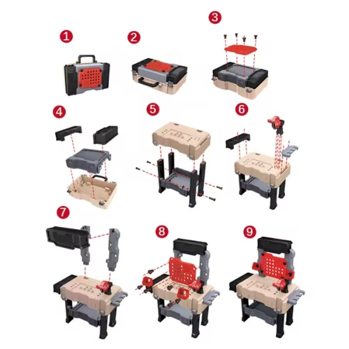 اسباب بازی میز ابزار با وسایل 65 تکه کد 8035A