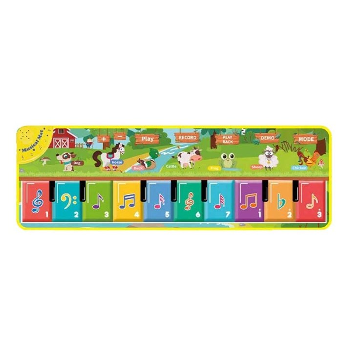 تشک بازی موزیکال مدل پیانو فرشی کودک کد 6382