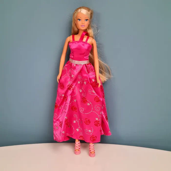 عروسک باربی با لباس سرخابی کد 5646765