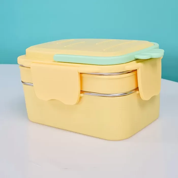 ظرف غذا کودک دو طبقه طرح هویج زرد کد P/ML6207/A