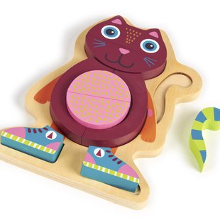 جورچین چوبی کودک طرح گربه  oops كد1600221