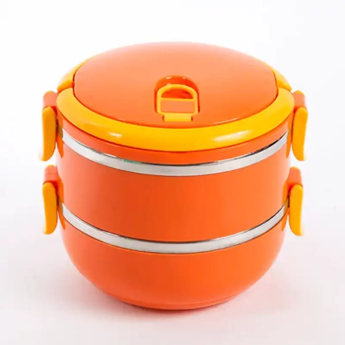 لانچ باکس دو طبقه کودک رنگ نارنجی کد P/222382/B