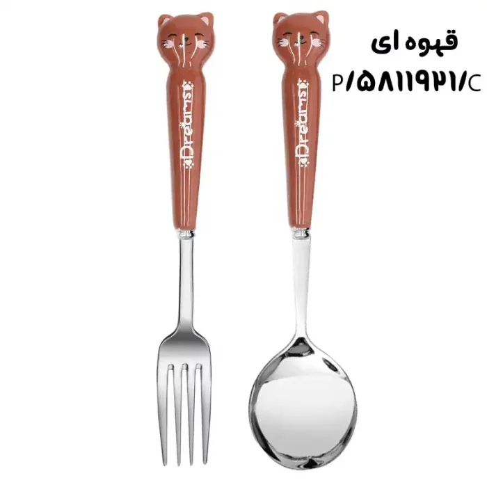 قاشق و چنگال فانتزی کودک طرح گربه کد 5811921