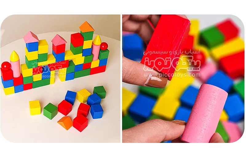 60 pieces house building wooden block