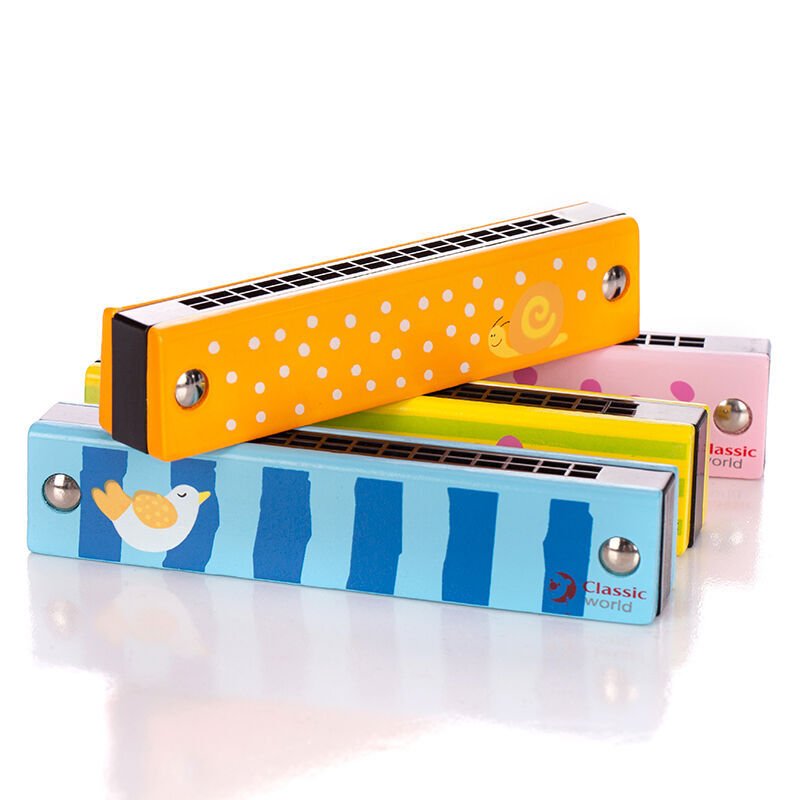 ساز دهنی فرشته چوبی زرد Classic World مدل Princess Harmonica 2622