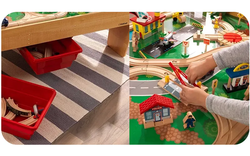 Kidkraft wooden game table model Adventure Town Railways