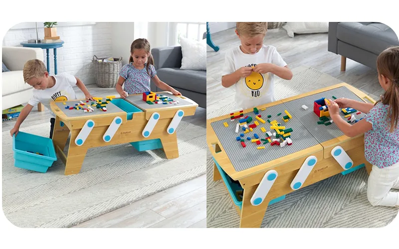 Lego Kidkraft wooden play table model Building Bricks Play
