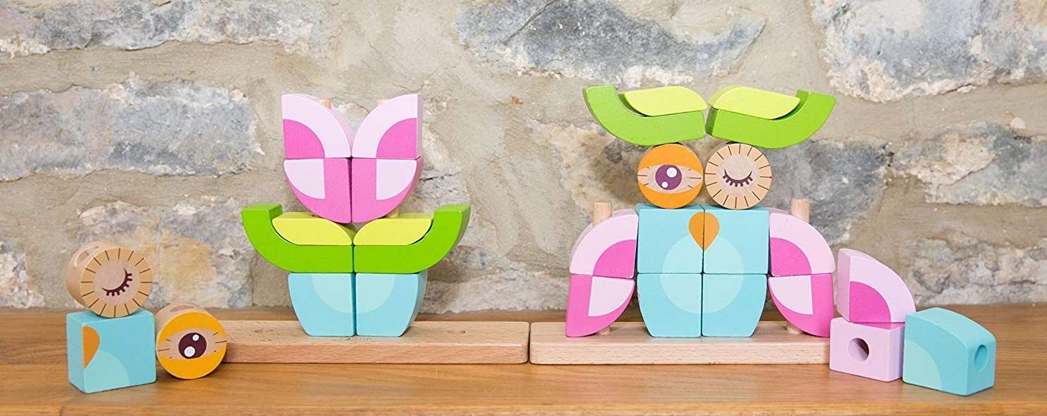 بلوک 24 تکه چوبی classic world مدل Owl Blocks set 3708