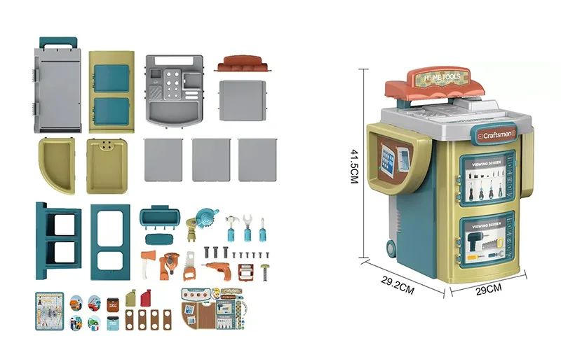 Tool table toy, 47 pieces