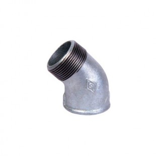 زانو چپقی 45 درجه دنده ای گالوانیزه مک MECH