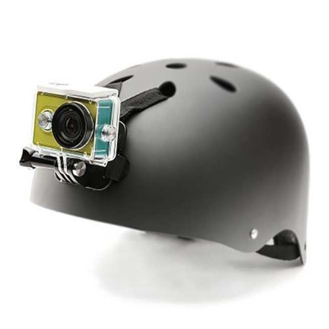 action camera with helmet mount