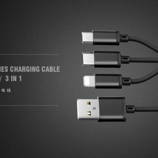 کابل تبدیل USB به لایتنینگ/MicroUSB /USB-C ریمکس مدل RC-131th طول 1.15 متر