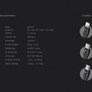 کابل تبدیل USB به USB-C ریمکس مدل RC-139a طول 1.2 متر