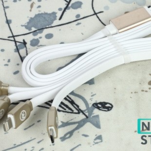 کابل تبدیل USB به Micro /USB-C /Lightning دبلیو کی مدل WDC-010 طول 1 متر