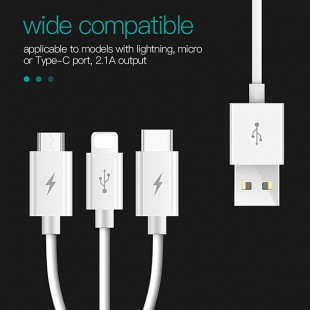 کابل تبدیل USB به لایتنینگ،MicroUSB،USB-C توتو مدل B3BB-010 طول 1.2متر