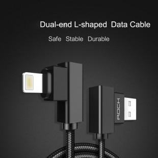 کابل لایتنینگ Rock Dual-End L-Shaped Lightning Data Cable RCB0519