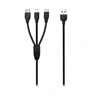 کابل تبدیل USB به USB-C،MicroUSBTلایتنینگ پرودا مدل PC-02th طول 1 متر