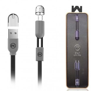 کابل تبدیل USB به Ligthning/MicroUSB دبلیو کی مدل WDC-001 طول 1 متر