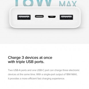 پاور بانک شیائومی مدل PLM18ZM  ظرفیت 20000 میلی آمپر ساعت
