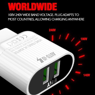 شارژر دیواری چند پورت Emy My-A202Q Charger + Micro Cable