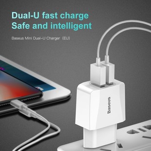 شارژر دیواری Baseus مدل Mini Dual-U Charger