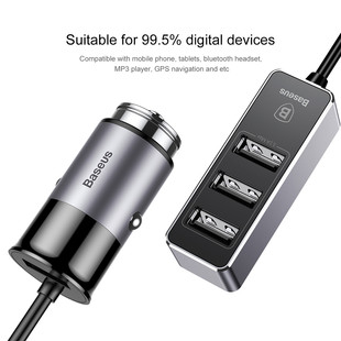 شارژر فندکی Baseus مدل Enjoy Together Four Interfaces Output Patulous Car Charger