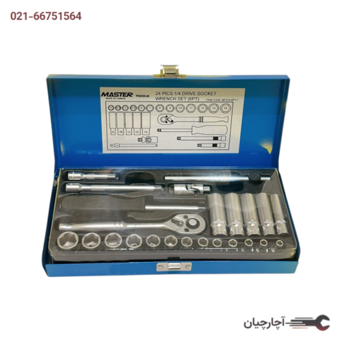 جعبه بکس 1/4 درایو سفید 24 عددی هواگیری برند مسترتولز تایوان