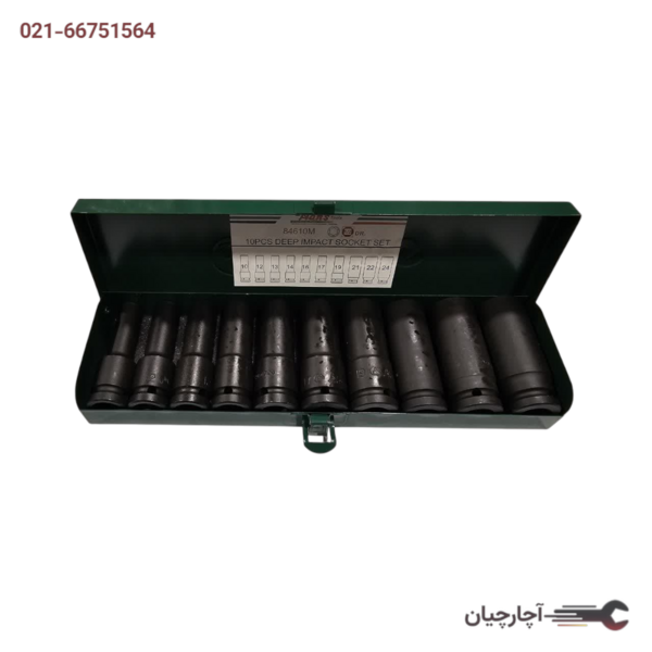 جعبه بکس مشکی درایو 1/2 بلند 10 عددی 10-24 برند هنس تایوان کد کالا 84610M