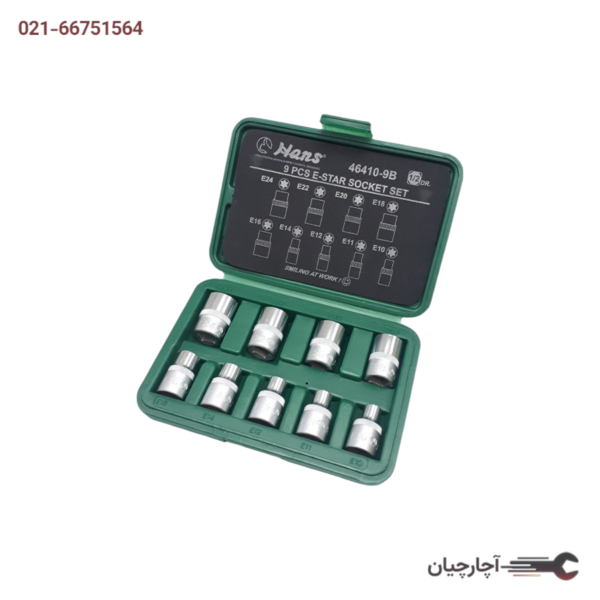 جعبه بکس 9 عددی، درایو 1/2 E10-E24 برند هنس تایوان کد کالا 46410-9B