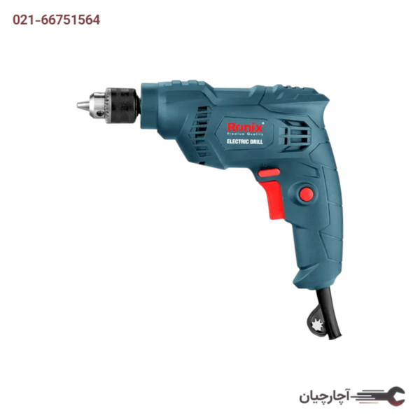 دریل برقی 6/5 میلی متری معمولی سه نظام آچاری 400وات برند رونیکس کد کالا 2106B