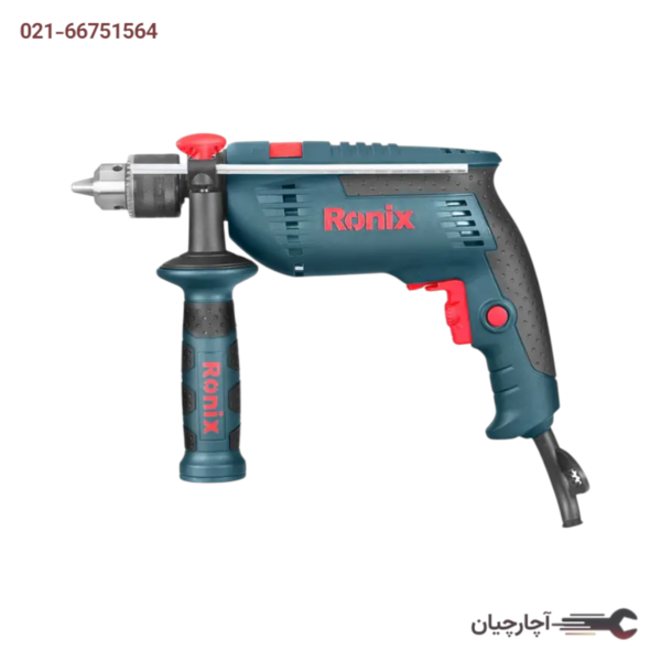 دریل 13 میلی متری چکشی سه نظام آچاری 850وات برند رونیکس کد کالا 2250