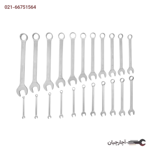 مجموعه 22 عددی آچار یک سر تخت یک سر رینگ برند رونیکس، کد کالا RH-2103