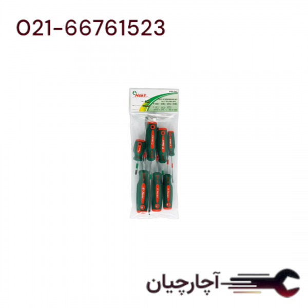 پیچ گوشتی  7 عددی کیفی برند هنس، کد کالا 06400-7BG