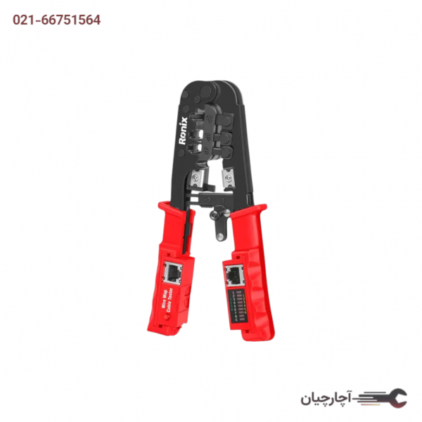 انبر سوکت زن تلفن و شبکه دارای تستر شبکه برند رونیکس، کد کالا RH-1831