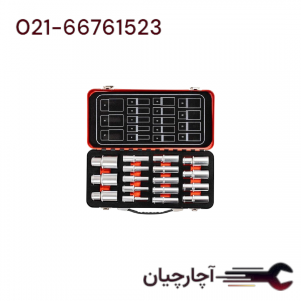 جعبه بکس بلند 17 پارچه درایو 1/2 6پر 8-32میلی متر  برند داناکو، کد کالا D3940117