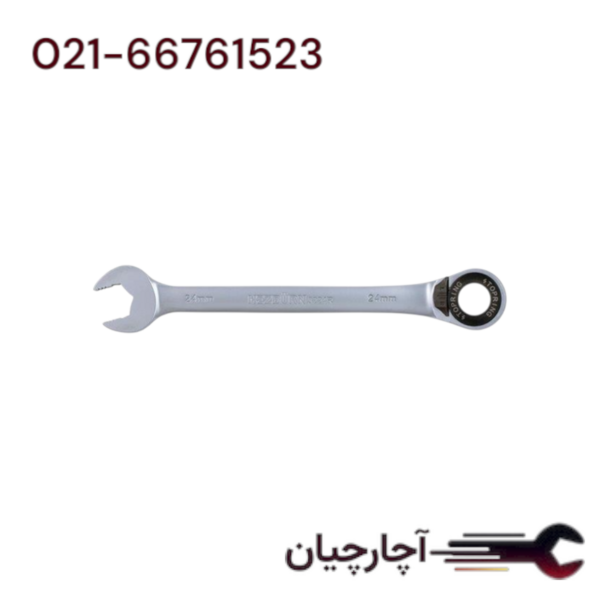 آچار یکسرتخت یکسر رینگ جغجغه ای تکی سایز 21 برند هزبرن، کد کالا 3221R