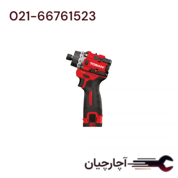 پیچ گوشتی شارژی  براشلس 16 ولت  برند توسن، کد کالا 9516BS