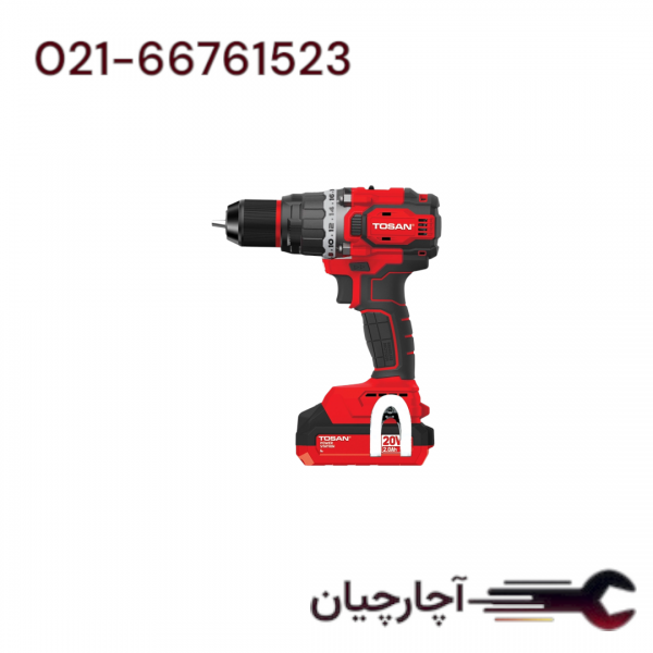 دریل پیچ گوشتی شارژی چکشی براشلس 20 ولت  برند توسن، کد کالا 9620BHS