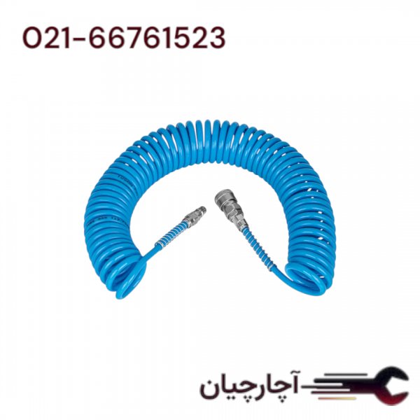 شیلنگ فنری باد 15 متری سایز5*8 برند توسن، کد کالا T19C-P5*8-15M