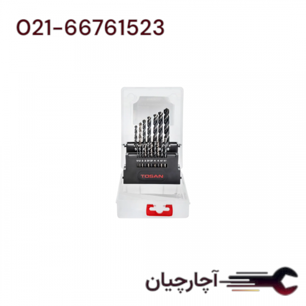 ست مته 17عددی HSSسایز 1/5-10 برند توسن، کد کالا T14-MB17-HSSCO-1105