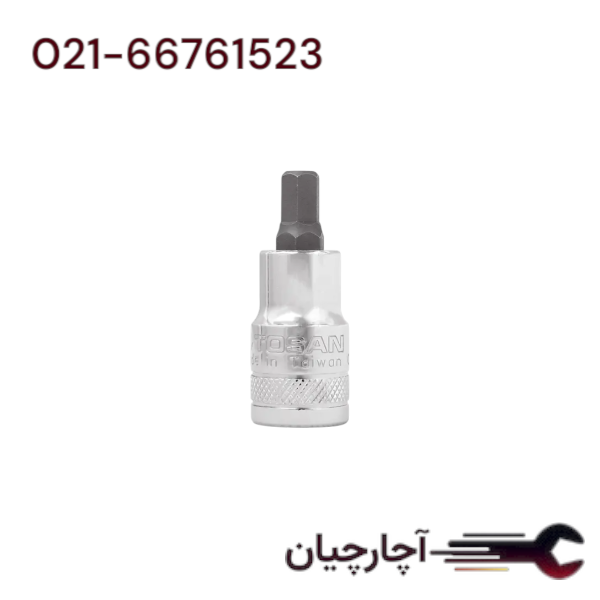 بکس آلنی H 04 کوتاه درایو 1/2 سایز 55  میلی متر  برند توسن، کد کالا T1253-55H04