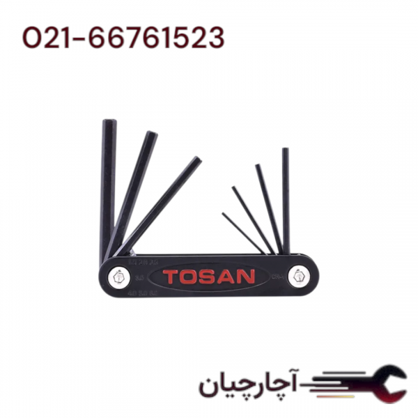 آلن چاقویی شش پر سایزهای2/5-10 برند توسن، کد کالا T728-N2/5-10
