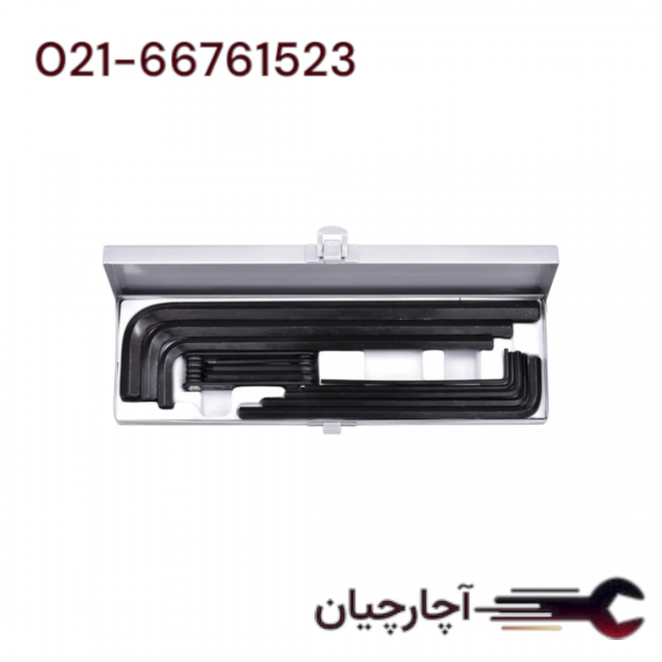 آلن جعبه فلزی چاقویی( 1/5-6+3-14) برند توسن، کد کالا T726-BM314