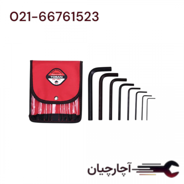 آلن کیفی شش پر کوتاه سایزهای 3-14 برند توسن، کد کالا T726-B314